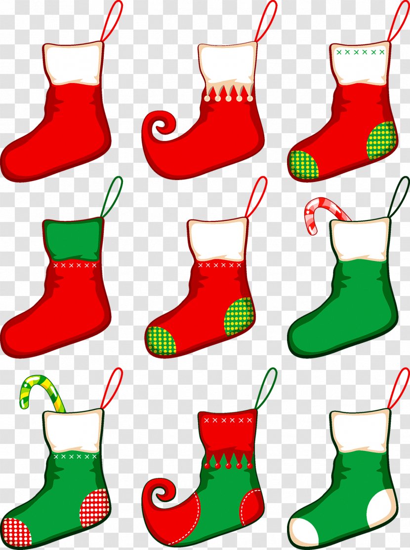 Santa Claus Christmas Clip Art - Product - Socks Transparent PNG