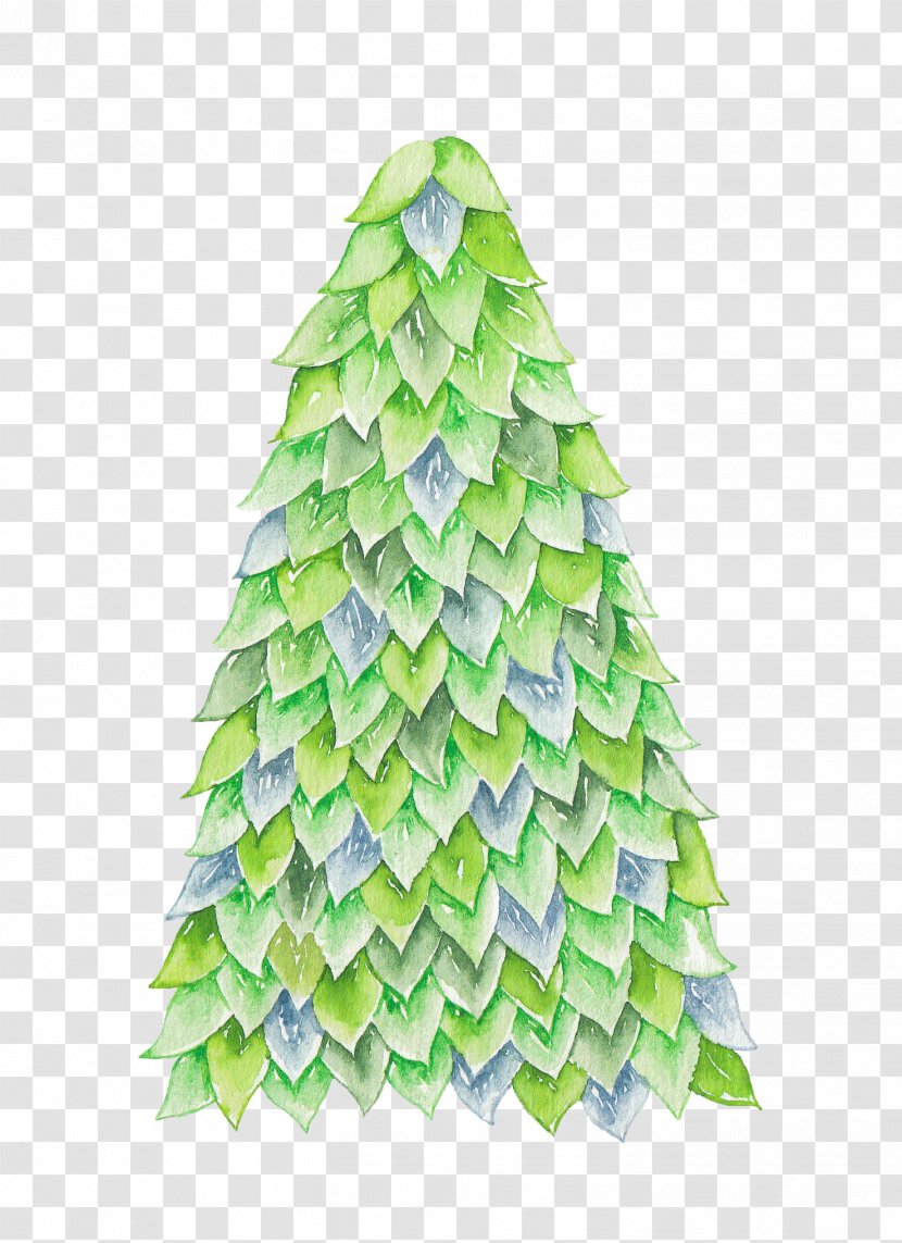 Christmas Tree Watercolor Painting Illustration Transparent PNG