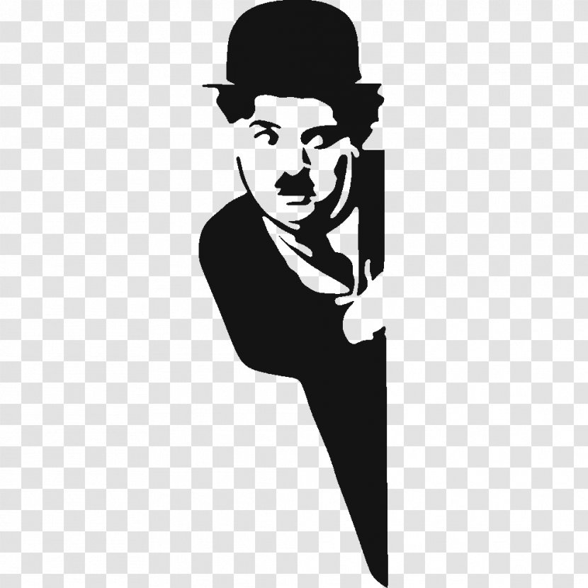 Charlie Chaplin Stencil The Tramp Sticker - Actor Transparent PNG