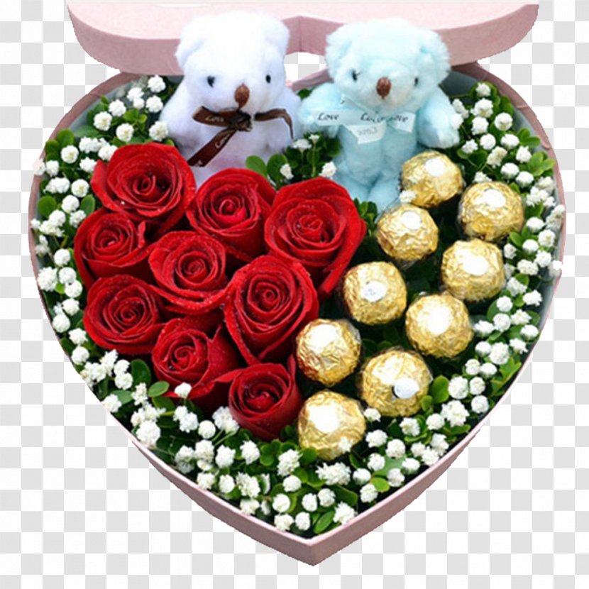 Flower Delivery Rose Chocolate Bouquet - Cartoon - Bear Transparent PNG