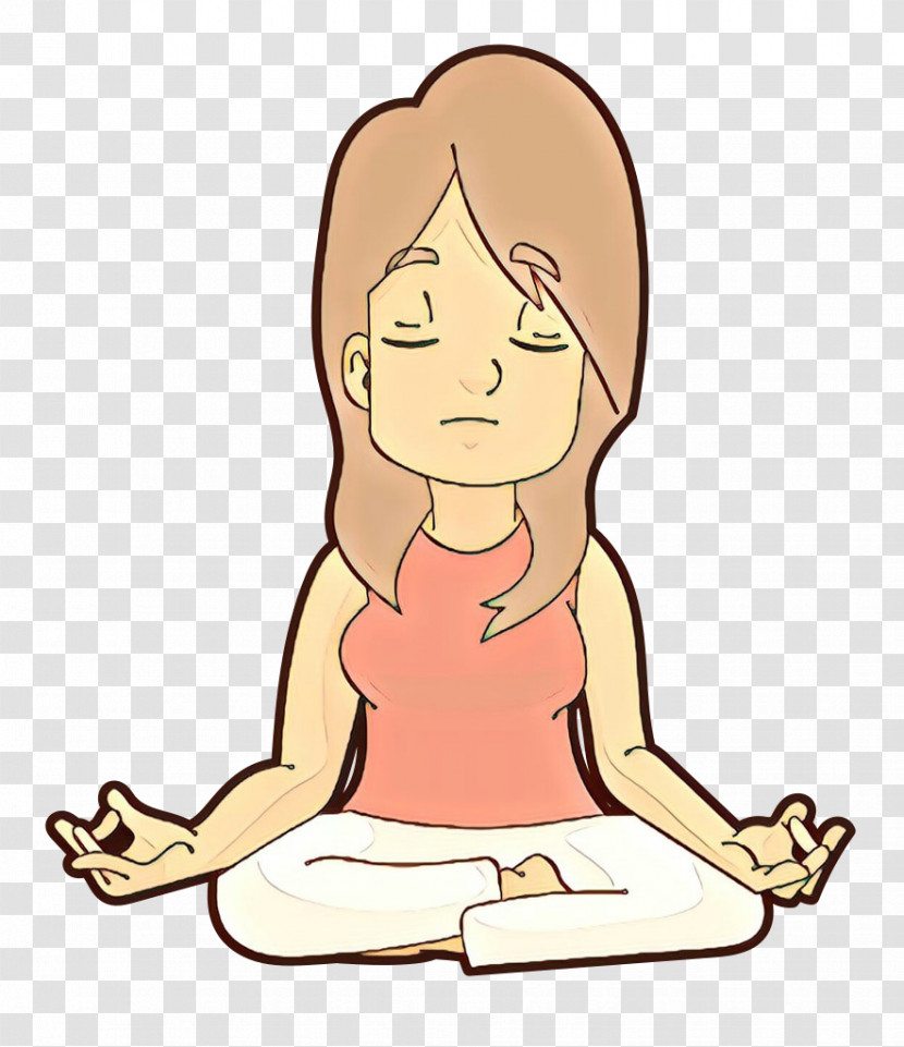 Finger Head Sitting Yoga Cartoon Transparent PNG