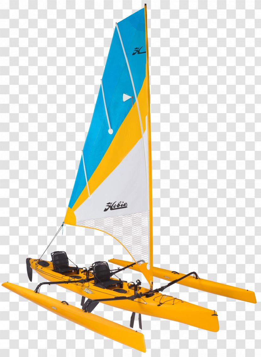 Hobie Cat Kayak Sailing Sailboat Roller Furling - Papaya Transparent PNG