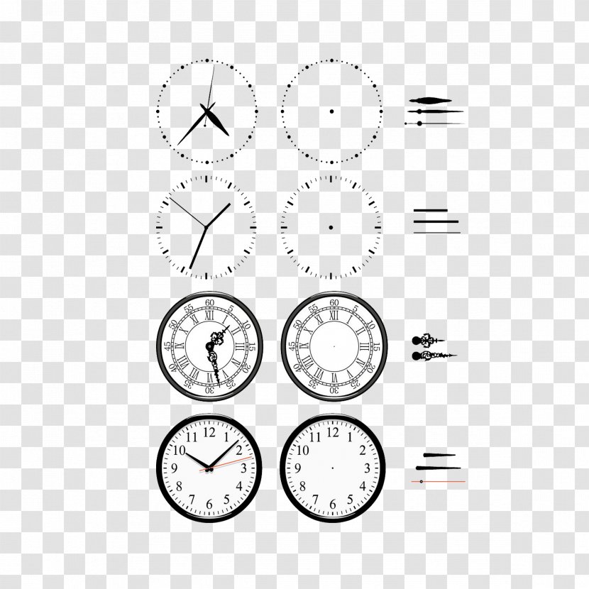 Clock Dial Clip Art - White - Hand-painted Transparent PNG