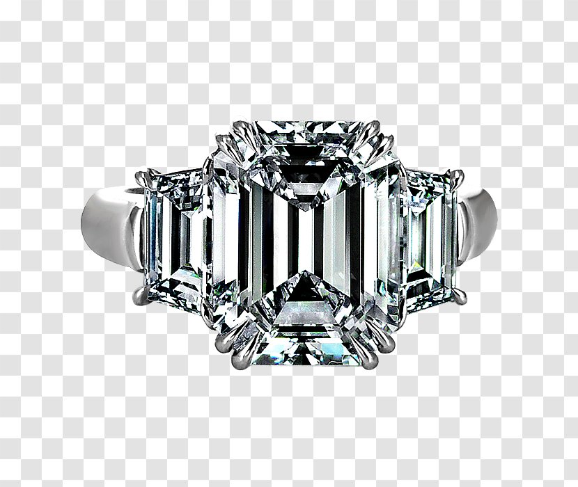 Diamond Cut Ring Jewellery Solitaire - Platinum Transparent PNG