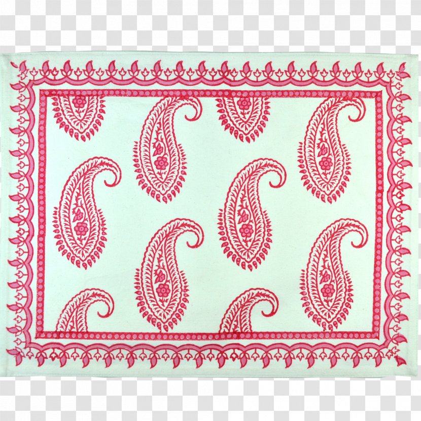 Paisley Place Mats Textile Woodblock Printing - Table Transparent PNG