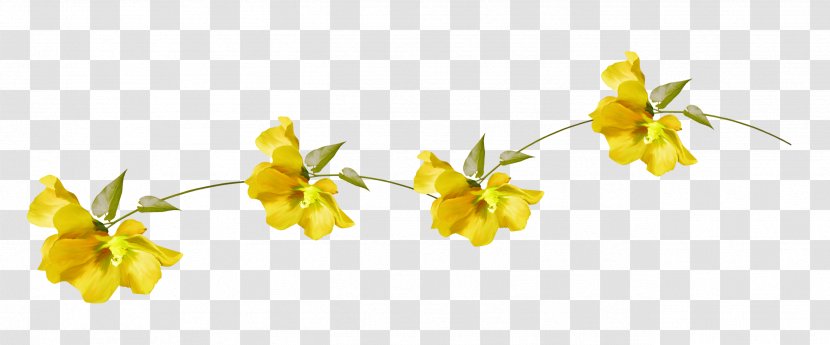 Yellow Flower Garland Green Color - Animation Transparent PNG