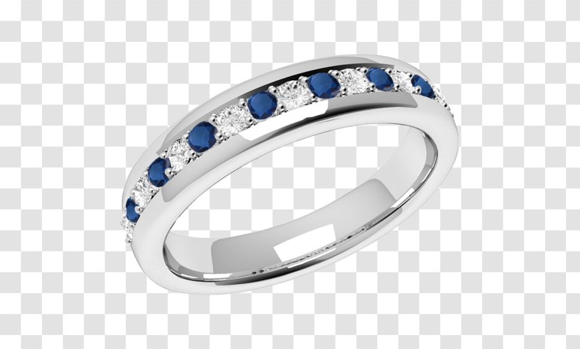 Sapphire Diamond Wedding Ring Blue - Fashion Accessory - Platinum Transparent PNG