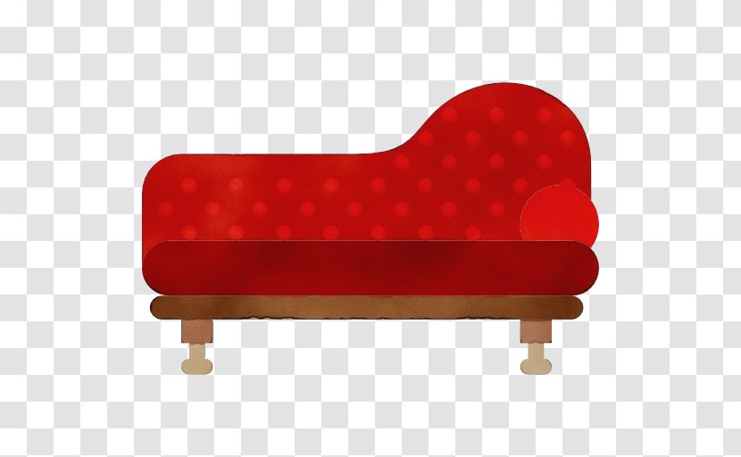 Red Furniture Chaise Longue - Wet Ink Transparent PNG