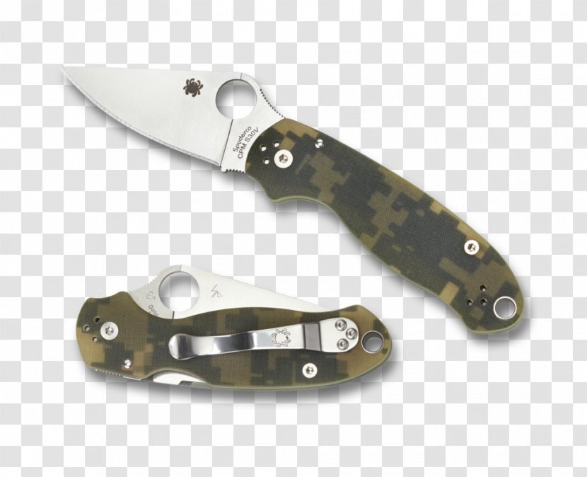 Pocketknife Spyderco CPM S30V Steel Blade - Swiss Army Knife Transparent PNG
