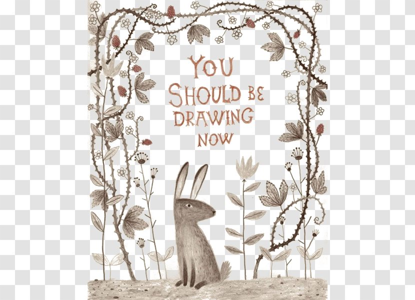 Drawing Now Paris Illustrator Sketchbook Illustration - Flower - Cartoon Grey Rabbit Cover Transparent PNG