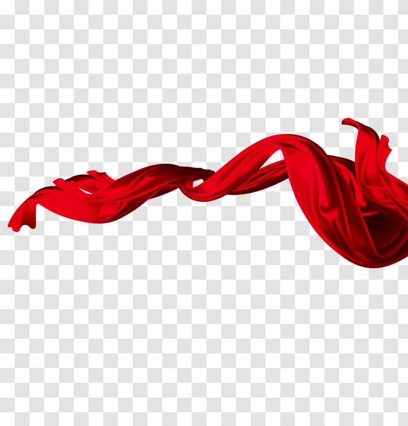 Red Ribbon Sateen Transparent PNG