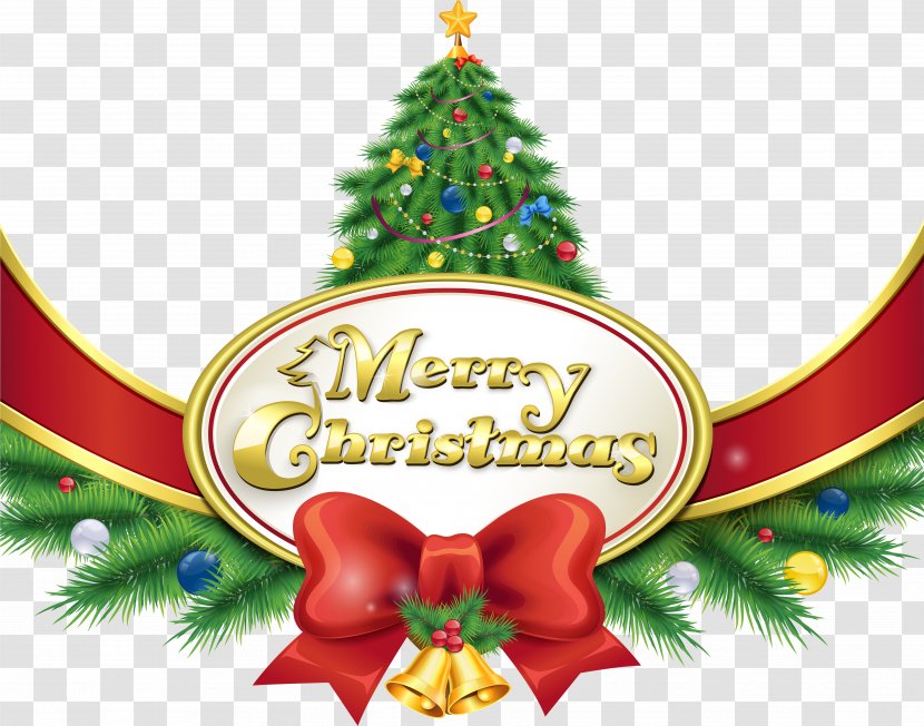 Santa Claus Christmas Day Clip Art Tree - Plant - Retro Greeting Card Merry Transparent PNG