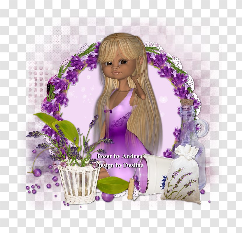 Floral Design Character Doll Fiction - Violet - Ins Transparent PNG