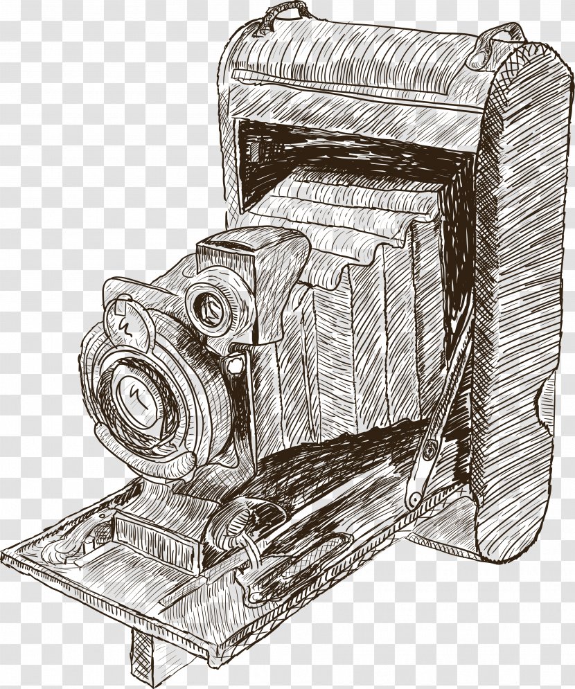 Camera Drawing Clip Art - Royaltyfree - SLR Retro Transparent PNG
