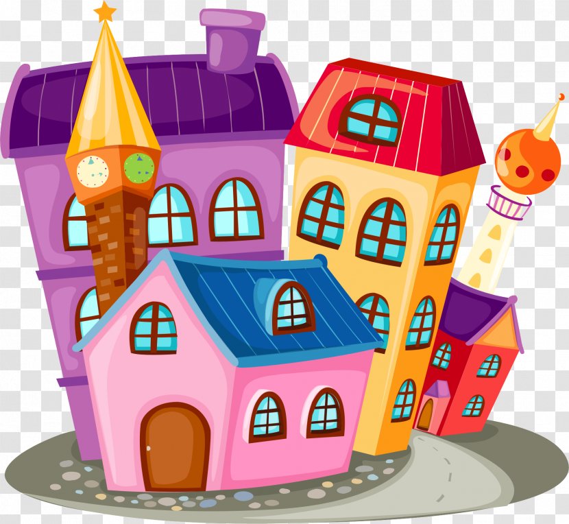 House Building Cartoon Clip Art Transparent PNG