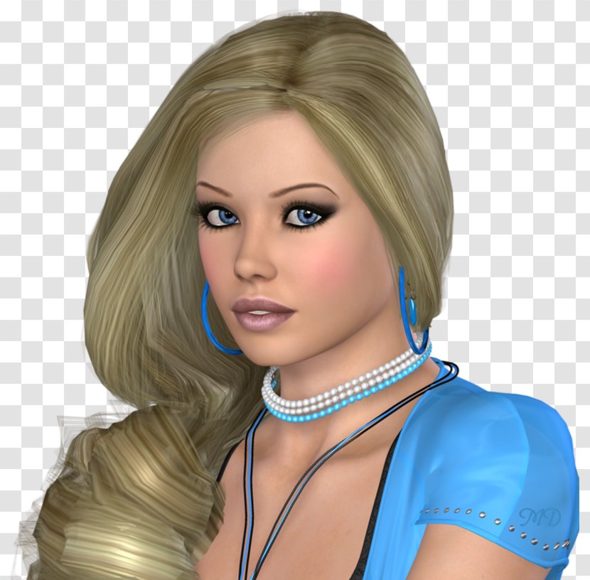 Woman Face Three-dimensional Space - Blond Transparent PNG