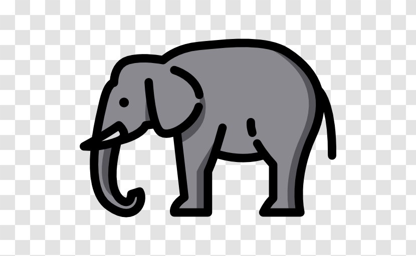 Indian Elephant African Clip Art - Black - Icon Transparent PNG