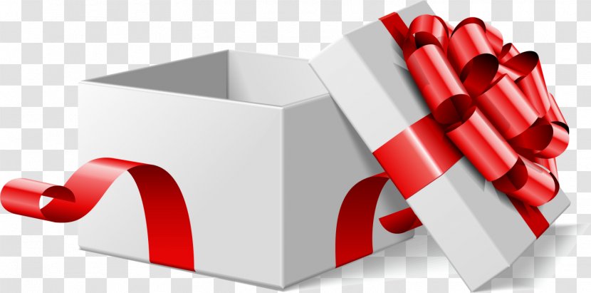 The White Ribbon Gift Box - Christmas Transparent PNG
