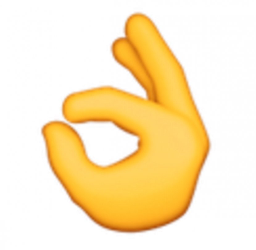 Emoji Hand OK Thumb Signal Gesture - Cartoon Transparent PNG