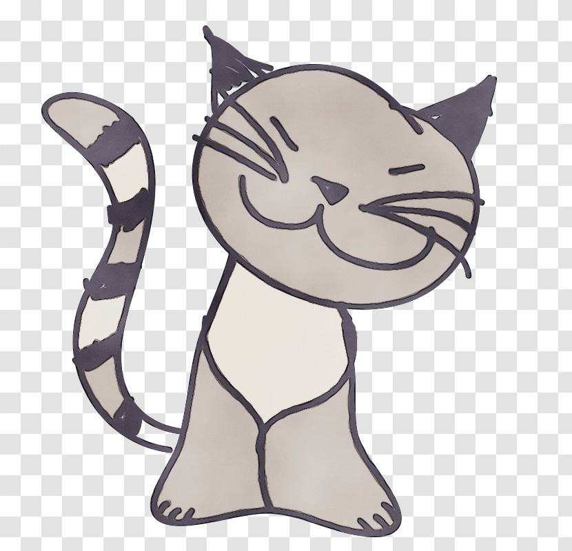 Cat Cartoon Small To Medium-sized Cats Whiskers Tail Transparent PNG