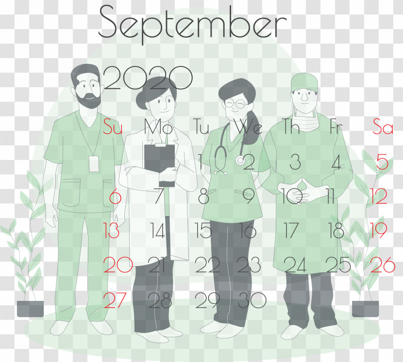 September 2020 Printable Calendar September 2020 Calendar Printable September 2020 Calendar Transparent PNG