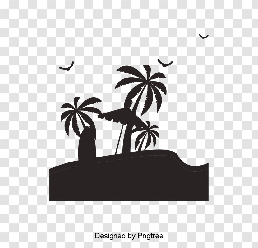 Clip Art Vector Graphics Image Beach - Blackandwhite Transparent PNG