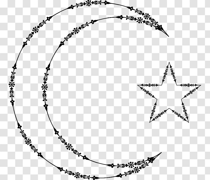 Lunar Phase Star And Crescent Moon Clip Art - Monochrome Photography Transparent PNG