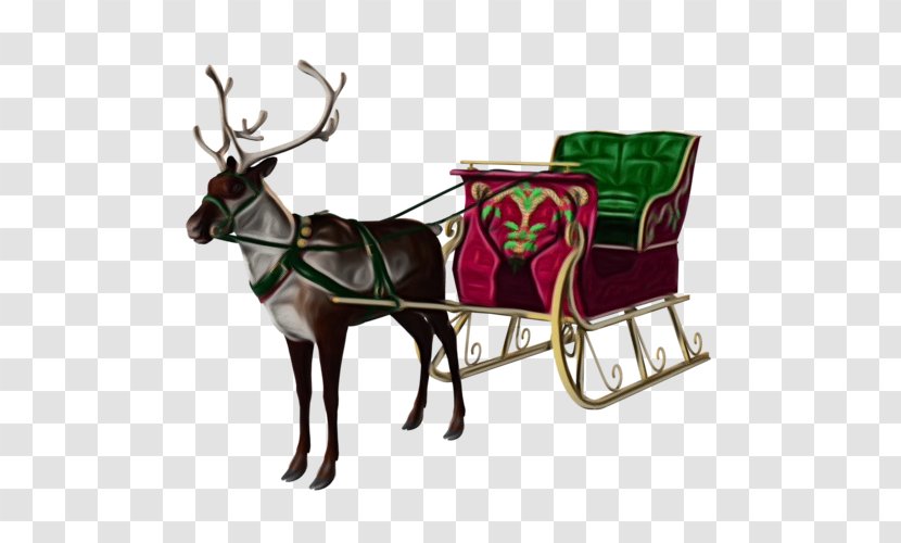 Santa Claus Cartoon - Sled - Furniture Glass Transparent PNG