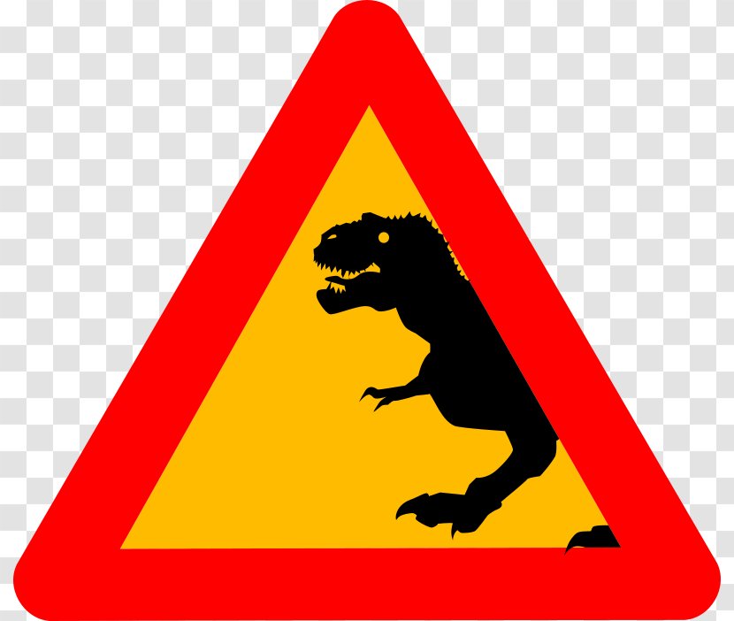 Clip Art Traffic Sign Openclipart Image - Road Curve - Tyrannosaurus Transparent PNG