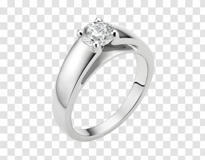 Engagement Ring Wedding Bulgari Diamond - Body Jewelry - Platinum Transparent PNG