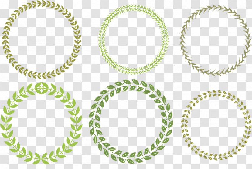 Vector Green Leaves Combination - Oval - Drawing Transparent PNG