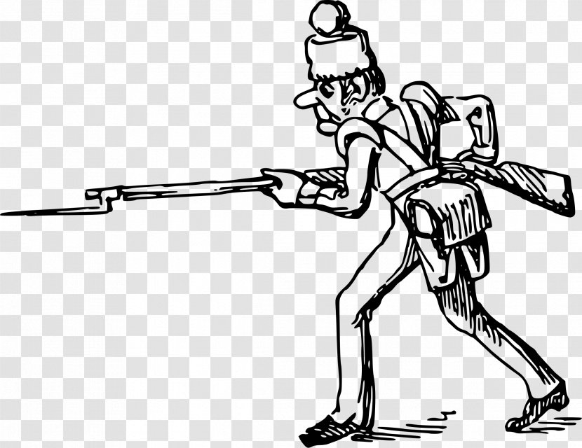 Black And White Cartoon Drawing Clip Art - Cold Weapon - Soldier Transparent PNG
