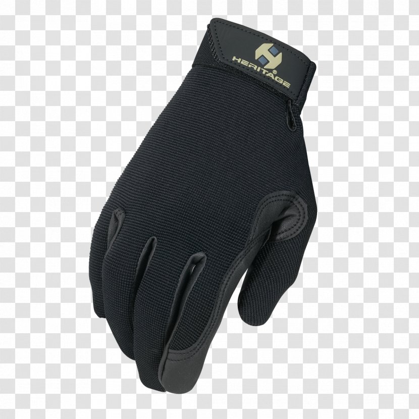 Glove Horse Equestrian Polar Fleece Leather - Black Transparent PNG