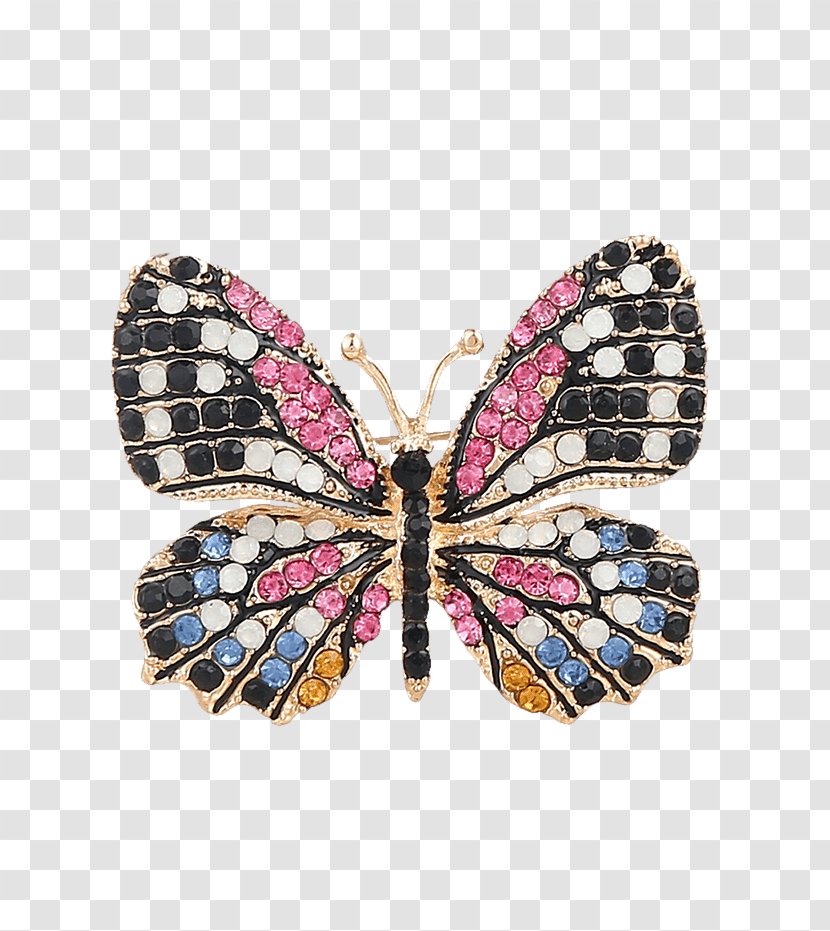 Brooch Imitation Gemstones & Rhinestones Lapel Pin Monarch Butterfly - Clothing Transparent PNG