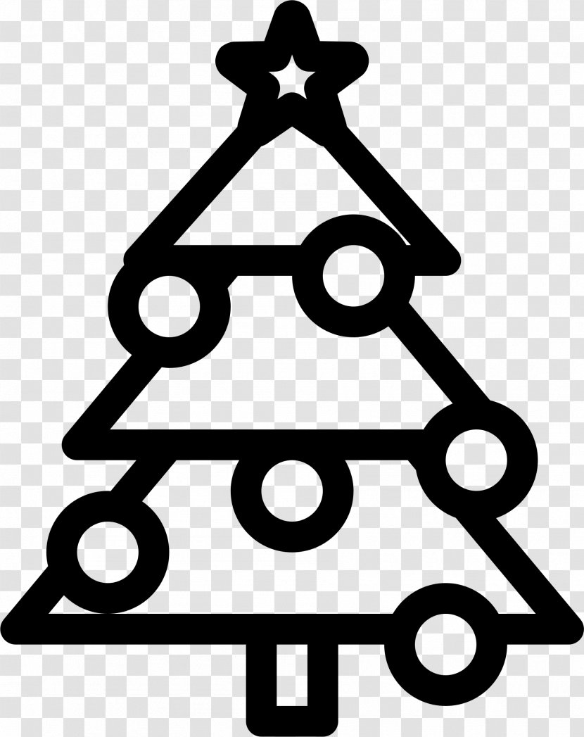 Christmas Tree - Silhouette - Black And White Transparent PNG