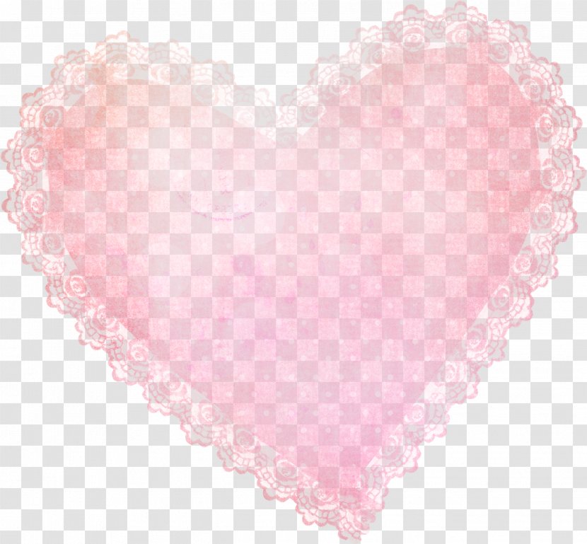 Pink Heart Icon - Green - Lace Transparent PNG