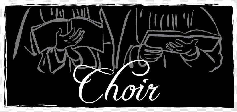 Choir Men's Chorus Black And White Singing Clip Art - Text - Cliparts Transparent PNG