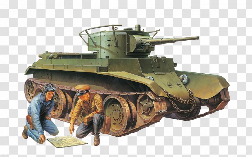 BT-7 BT Tank Tamiya Corporation 1:35 Scale Plastic Model - Gun Transparent PNG