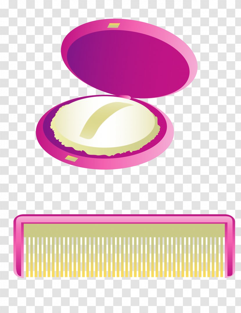 Euclidean Vector - Cosmetics - Pink Mirror And Comb Transparent PNG