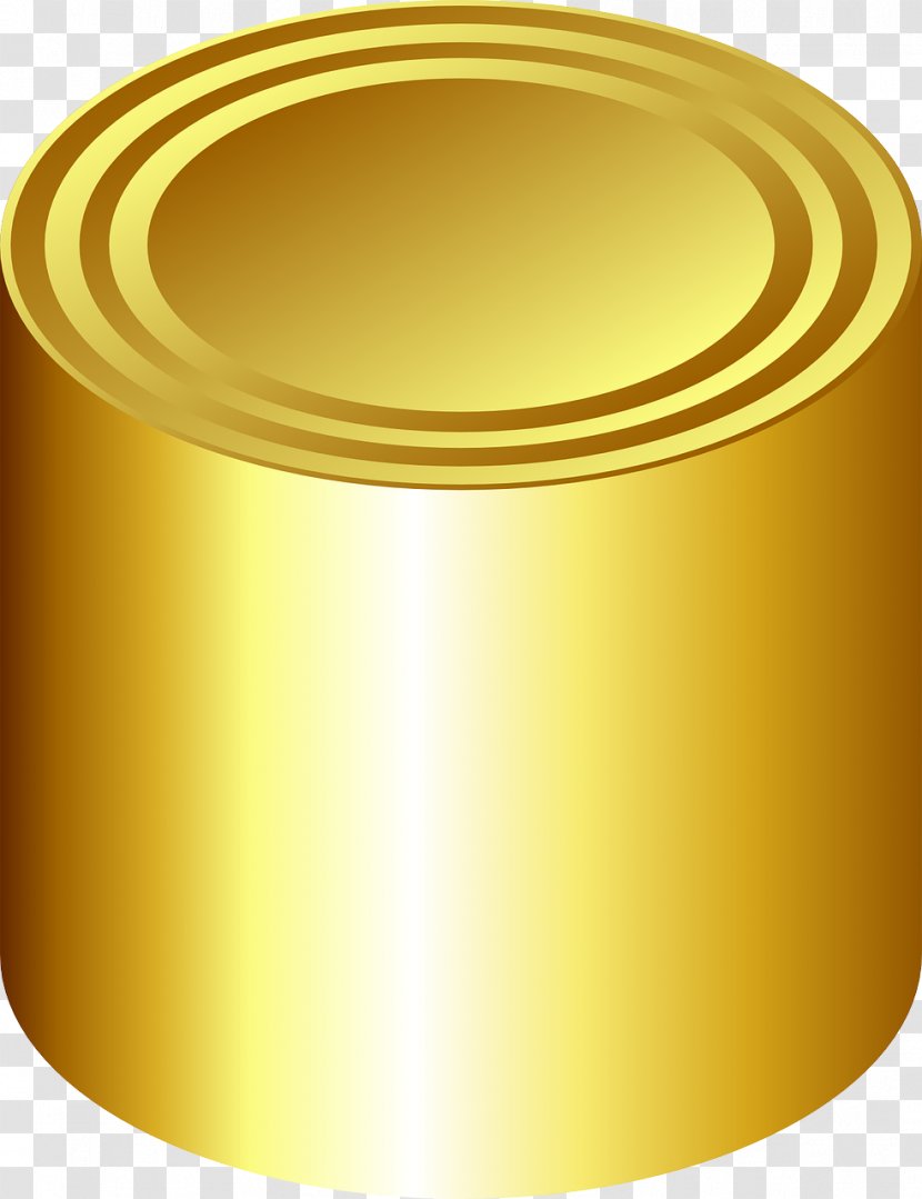 Cylinder Tin Can Beverage Clip Art - Golden Jar Transparent PNG