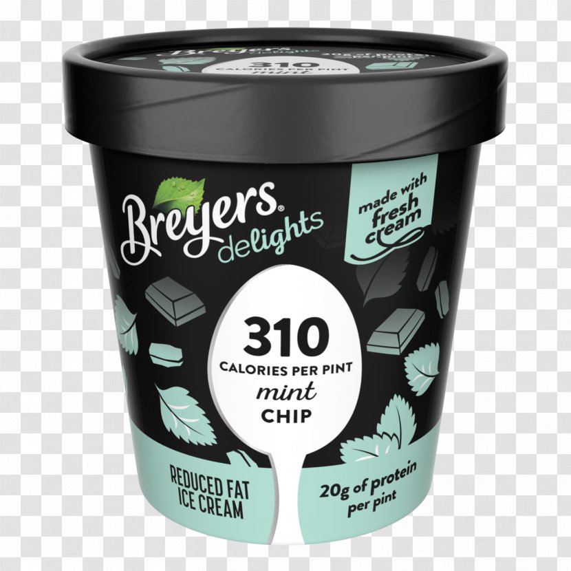 Breyers Ice Cream Mint Chocolate Chip Delights Vanilla Bean - Brand Transparent PNG