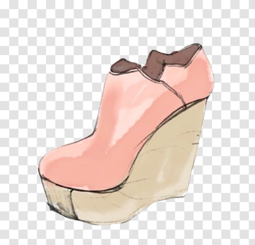 Pink High-heeled Footwear - Walking Shoe - Hand-drawn Illustration High Heels Transparent PNG