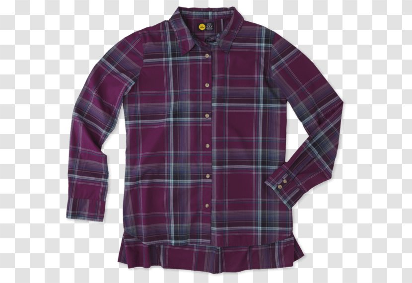 Sleeve Tartan Button Shirt Outerwear Transparent PNG