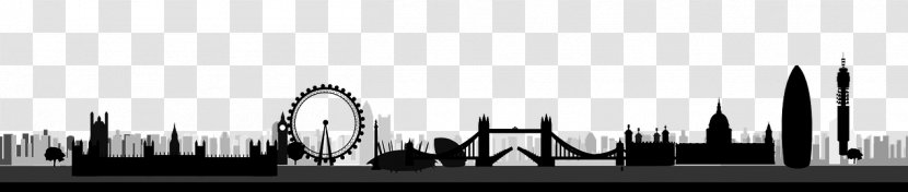 Tower Bridge London Panorama - Silhouette Transparent PNG