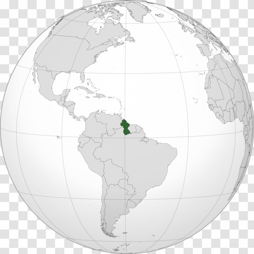 World Map Georgetown British Guiana Globe - Guianas Transparent PNG