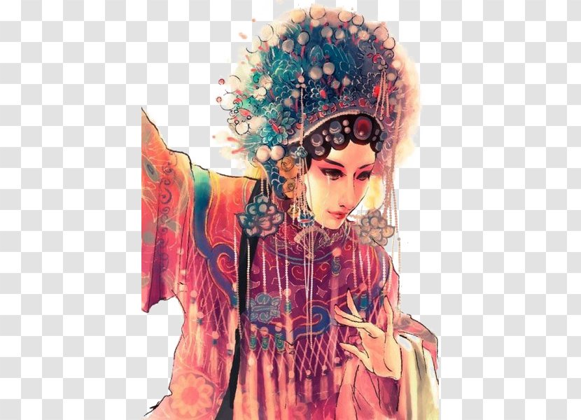 Peking Opera Actor Painting Drama Illustration - Flower - Characters Transparent PNG