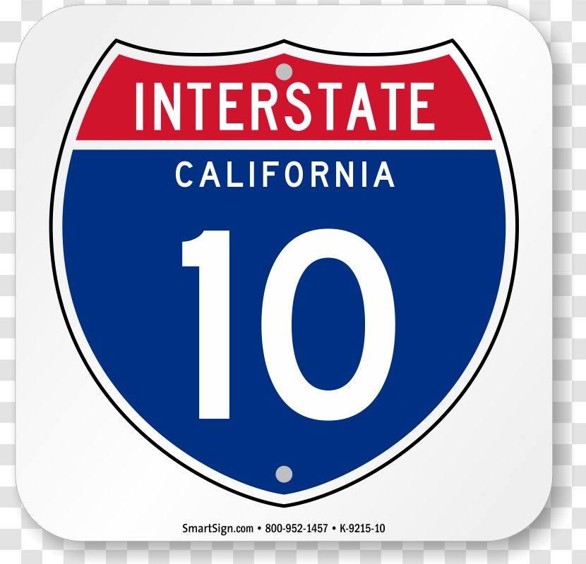 Interstate 10 5 In California 15 - Sign - Header Border Transparent PNG