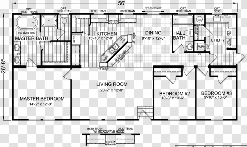 Floor Plan Mobile Home House Manufactured Housing - Area - Wedding Valance Transparent PNG