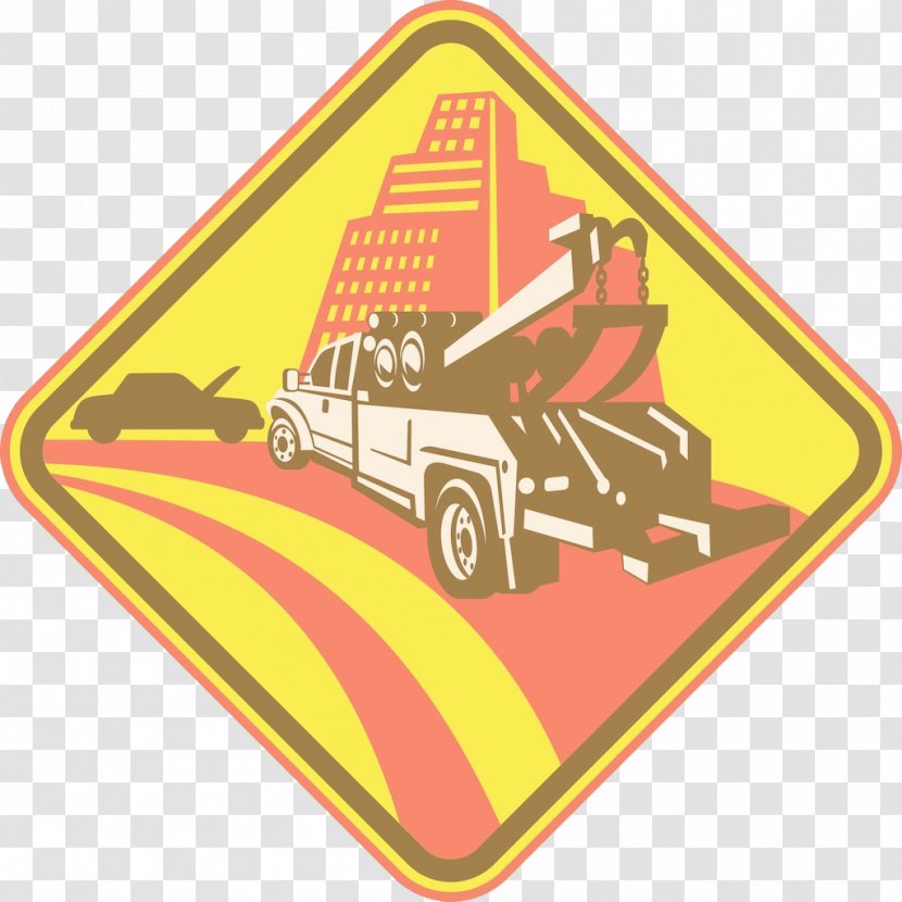 Car Tow Truck Towing Roadside Assistance - Signage - Textured Color Simple Crane Transparent PNG