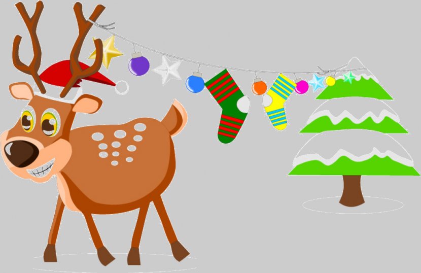 Christmas Tree Reindeer - Comics Transparent PNG